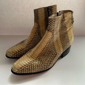 Snake Print Vintage Ankle Boots